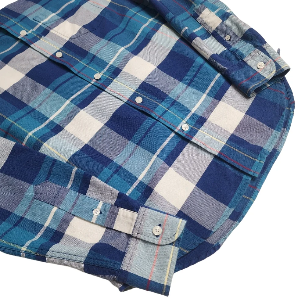 Old‎ Navy Slim Fit Men's Button Down Everyday Blue Plaid Shirt size Small